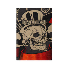 Обложка для паспорта матовая кожа с принтом Iron Maiden в Ухте, натуральная матовая кожа | размер 19,3 х 13,7 см; прозрачные пластиковые крепления | 80s | hardrock | heavy | iron | maiden | metal | pop | steve harris | the final frontier | uk | айрон | группа | железная дева | метал | мэйден | хеви