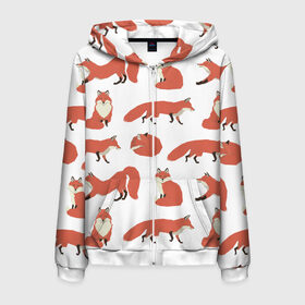 Мужская толстовка 3D на молнии с принтом Лисий хвост в Ухте, 100% полиэстер | длина до линии бедра, манжеты и пояс оформлены мягкой тканевой резинкой, двухслойный капюшон со шнурком для регулировки, спереди молния, по бокам два кармана | арт | животные | лис | лисица | лисы | природа