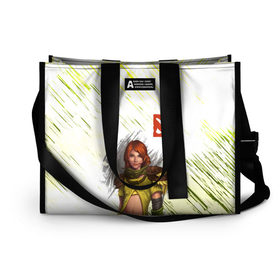 Сумка-шоппер 3D с принтом Windranger в Ухте, 100% полиэстер | застегивается на металлическую кнопку; внутренний карман застегивается на молнию. Стенки укреплены специальным мягким материалом, чтобы защитить содержимое от несильных ударов
 | dota | windranger | винра | дота 2 | дотер | игра | лучница