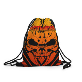 Рюкзак-мешок 3D с принтом Iron Maiden в Ухте, 100% полиэстер | плотность ткани — 200 г/м2, размер — 35 х 45 см; лямки — толстые шнурки, застежка на шнуровке, без карманов и подкладки | 80s | hardrock | heavy | iron | maiden | metal | pop | steve harris | the final frontier | uk | айрон | группа | железная дева | метал | мэйден | хеви