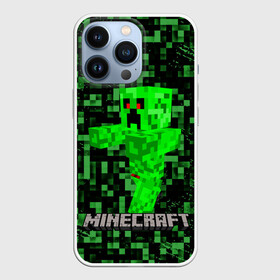 Чехол для iPhone 13 Pro с принтом MINECRAFT CREEPER в Ухте,  |  | creeper | game | minecraft | блоки | игра | квадраты | компьютерная игра | крипер | майнкрафт