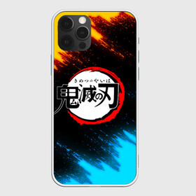 Чехол для iPhone 12 Pro с принтом Kimetsu no yaiba оранжевосиний фон в Ухте, силикон | область печати: задняя сторона чехла, без боковых панелей | Тематика изображения на принте: demon slayer | demon slayer: kimetsu no yaiba | kimetsu | kimetsu no yaiba | nezuko | shinobu | slayer | tanjiro | иноске | клинок рассекающий демонов | незуко | танджиро | шинобу кочо