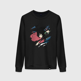 Женский свитшот хлопок с принтом KIMETSU NO YAIBA | КЛИНОК РАССЕКАЮЩИЙ ДЕМОНОВ (Z) в Ухте, 100% хлопок | прямой крой, круглый вырез, на манжетах и по низу широкая трикотажная резинка  | demon slayer | demon slayer: kimetsu no yaiba | kimetsu | kimetsu no yaiba | nezuko | shinobu | slayer | tanjiro | иноске | клинок рассекающий демонов | незуко | танджиро | шинобу кочо