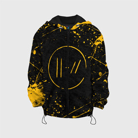 Детская куртка 3D с принтом TWENTY ONE PILOTS в Ухте, 100% полиэстер | застежка — молния, подол и капюшон оформлены резинкой с фиксаторами, по бокам — два кармана без застежек, один потайной карман на груди, плотность верхнего слоя — 90 г/м2; плотность флисового подклада — 260 г/м2 | Тематика изображения на принте: 21 pilots | 21p | bandito | blurryface | chlorine | joshua | ned | top | trench | twenty one pilots | tyler | бандито | нэд | тренч