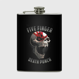 Фляга с принтом Five Finger Death Punch в Ухте, металлический корпус | емкость 0,22 л, размер 125 х 94 мм. Виниловая наклейка запечатывается полностью | 5fdp | death | ffdp | finger | five | five finger death punch | punch | грув метал