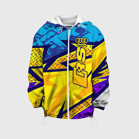 Детская куртка 3D с принтом Audi RS в Ухте, 100% полиэстер | застежка — молния, подол и капюшон оформлены резинкой с фиксаторами, по бокам — два кармана без застежек, один потайной карман на груди, плотность верхнего слоя — 90 г/м2; плотность флисового подклада — 260 г/м2 | amg | audi | cars | drive | quattro | rs | s | sport | sportback | supercars | ауди | обзор | скорость | форма