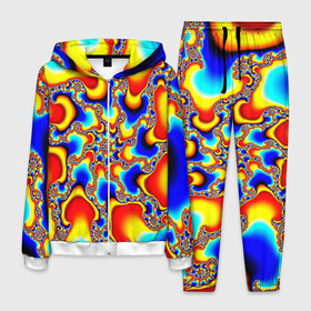Мужской костюм 3D с принтом ABSTRACTION FRACTAL в Ухте, 100% полиэстер | Манжеты и пояс оформлены тканевой резинкой, двухслойный капюшон со шнурком для регулировки, карманы спереди | abstract | abstraction | color | fractal | geometry | paitnt | polygon | polygonal | psy | абстракция | геометрия | краски | неоновые | полигоны | психоделика | фрактал