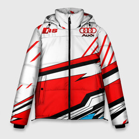 Мужская зимняя куртка 3D с принтом Audi RS в Ухте, верх — 100% полиэстер; подкладка — 100% полиэстер; утеплитель — 100% полиэстер | длина ниже бедра, свободный силуэт Оверсайз. Есть воротник-стойка, отстегивающийся капюшон и ветрозащитная планка. 

Боковые карманы с листочкой на кнопках и внутренний карман на молнии. | Тематика изображения на принте: amg | audi | cars | drive | quattro | rs | s | sport | sportback | supercars | ауди | обзор | скорость | форма