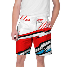 Мужские шорты 3D с принтом Audi RS в Ухте,  полиэстер 100% | прямой крой, два кармана без застежек по бокам. Мягкая трикотажная резинка на поясе, внутри которой широкие завязки. Длина чуть выше колен | Тематика изображения на принте: amg | audi | cars | drive | quattro | rs | s | sport | sportback | supercars | ауди | обзор | скорость | форма