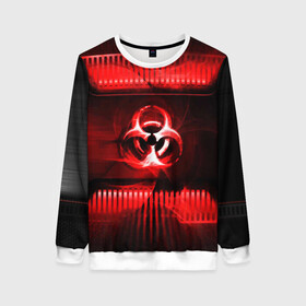 Женский свитшот 3D с принтом BIOHAZARD в Ухте, 100% полиэстер с мягким внутренним слоем | круглый вырез горловины, мягкая резинка на манжетах и поясе, свободная посадка по фигуре | biohazard | biohazard 7 | crocodile | fang | game | hand | monster | new umbrella | resident evil | resident evil 7 | umbrella | umbrella corp | umbrella corporation | zombie | обитель