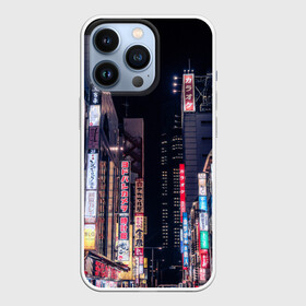 Чехол для iPhone 13 Pro с принтом Ночной Токио в Ухте,  |  | город | города | дома | здания | иероглифы | надписи | небо | неон | ночь | огни | страны | сумерки | улица | фонари | япония