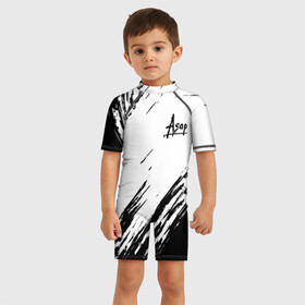 Детский купальный костюм 3D ASAP ROCKY | АСАП (Z): в Ухте, Полиэстер 85%, Спандекс 15% | застежка на молнии на спине | asap | asap rocky | hip hop | rakim mayers | асап | музыка | раким майерс | хип хоп