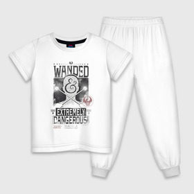 Детская пижама хлопок с принтом WANDED EXTREMELY DANGEROUS в Ухте, 100% хлопок |  брюки и футболка прямого кроя, без карманов, на брюках мягкая резинка на поясе и по низу штанин
 | fantastic beasts | jacob kowalski | newt scamander | niffler | queenie | tina | vdgerir