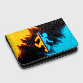 Картхолдер с принтом PORTAL | ПОРТАЛ (Z): в Ухте, натуральная матовая кожа | размер 7,3 х 10 см; кардхолдер имеет 4 кармана для карт; | aperture laboratories | glados | portal | portal 2 | valve | гладос | портал | портал 2 | челл