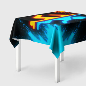 Скатерть 3D с принтом PORTAL | ПОРТАЛ (Z) в Ухте, 100% полиэстер (ткань не мнется и не растягивается) | Размер: 150*150 см | aperture laboratories | glados | portal | portal 2 | valve | гладос | портал | портал 2 | челл