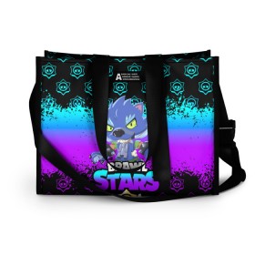 Сумка-шоппер 3D с принтом Brawl stars leon оборотень. в Ухте, 100% полиэстер | застегивается на металлическую кнопку; внутренний карман застегивается на молнию. Стенки укреплены специальным мягким материалом, чтобы защитить содержимое от несильных ударов
 | bea | bib | brawl stars | crow | el brown | leon | max | nita | sally leon | shark | акула | биа | биби | бравл старс | ворон | игра | леон | макс | нита | оборотень | салли леон | сэлли леон | шарк | эл браун