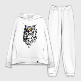Женский костюм хлопок Oversize с принтом Сова в Ухте,  |  | Тематика изображения на принте: дикий | крутой | принт | рисунок | скетч | сова