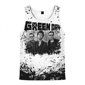 Мужская майка 3D с принтом GreenDay в Ухте, 100% полиэстер | круглая горловина, приталенный силуэт, длина до линии бедра. Пройма и горловина окантованы тонкой бейкой | billie joe armstrong | greenday | rock | альтернативный | билли джо армстронг | гриндей | зеленый день | майк дёрнт | музыка | панк рок | поп панк | рок | тре кул