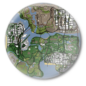 Значок с принтом San andreas в Ухте,  металл | круглая форма, металлическая застежка в виде булавки | game map | gta | gta 3 | gta 4 | gta 5 | gta map | liderty city | map | rockstar | san andreas | san andreas map | vice city | гта | гта карта | игровая карта | игровой мир | карта | карта гта | карта сан | сан андреас | сан андрес | сан андрэас 