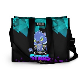 Сумка-шоппер 3D с принтом Brawl stars leon оборотень. в Ухте, 100% полиэстер | застегивается на металлическую кнопку; внутренний карман застегивается на молнию. Стенки укреплены специальным мягким материалом, чтобы защитить содержимое от несильных ударов
 | bea | bib | brawl stars | crow | el brown | leon | max | nita | sally leon | shark | акула | биа | биби | бравл старс | ворон | игра | леон | макс | нита | оборотень | салли леон | сэлли леон | шарк | эл браун