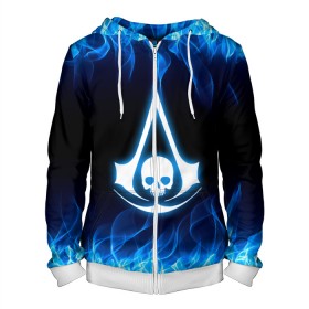 Мужская толстовка 3D на молнии с принтом Assassin’s Creed. в Ухте, 100% полиэстер | длина до линии бедра, манжеты и пояс оформлены мягкой тканевой резинкой, двухслойный капюшон со шнурком для регулировки, спереди молния, по бокам два кармана | game | stream | ассасин крид | ассасинc | ассасины | видеоигра | война | дезмонд майлс | игра | стрим | тамплиеры