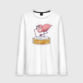 Мужской лонгслив хлопок с принтом Фламинго в Ухте, 100% хлопок |  | bird | flamingo | summer | птица | птицы | фламинго