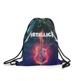 Рюкзак-мешок 3D с принтом Metallica(+спина) в Ухте, 100% полиэстер | плотность ткани — 200 г/м2, размер — 35 х 45 см; лямки — толстые шнурки, застежка на шнуровке, без карманов и подкладки | james alan hetfield | rock | джеймс хетфилд | кирк хэмметт | ларс ульрих | металлика | музыка | роберт трухильо | рок | трэш метал | хеви метал