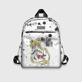 Детский рюкзак 3D с принтом Sailor Moon. We can do it! в Ухте, 100% полиэстер | лямки с регулируемой длиной, сверху петелька, чтобы рюкзак можно было повесить на вешалку. Основное отделение закрывается на молнию, как и внешний карман. Внутри дополнительный карман. По бокам два дополнительных кармашка | Тематика изображения на принте: ami | girl | mizuno | moon | sailor | tsukino | usagi | ами | банни | волшебница | девушка | малышка | махо сёдзё | мидзуно | минако | мун | рэй | сейлор | усаги | хино | цукино | чибиуса
