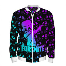Мужской бомбер 3D с принтом FORTNITE X MARSHMELLO в Ухте, 100% полиэстер | застегивается на молнию, по бокам два кармана без застежек, по низу бомбера и на воротнике - эластичная резинка | fortnite | fortnite 2 | fortnite x | marshmello | ninja | ninja hyper streamer | ninja streamer | streamer | tyler blevins | маршмелло | ниндзя | фортнайт | фортнайт 2 | фортнайт глава 2