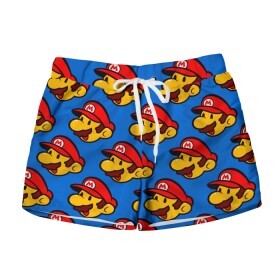 Женские шорты 3D с принтом Mario в Ухте, 100% полиэстер | прямой крой, два кармана без застежек по бокам. Мягкая трикотажная резинка на поясе, внутри которой широкие завязки. Длина до середины бедра | anime | game | japan | mario | nintendo | super mario | texture | trend | аниме | голова | детская | игра | кепка | марио | нинтендо | парню | прикольная | ребенку | текстура | тренд | усы | человек | япония