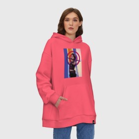 Худи SuperOversize хлопок с принтом Рене Монтойя в Ухте, 70% хлопок, 30% полиэстер, мягкий начес внутри | карман-кенгуру, эластичная резинка на манжетах и по нижней кромке, двухслойный капюшон
 | birds of prey | bop | dc comic | renee montoya | rosie perez | vdsvar | потрясающая история харли квинн | рене монтойя | суперсила | хищные птицы