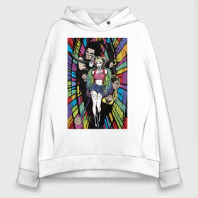 Женское худи Oversize хлопок с принтом Хищные Птицы в Ухте, френч-терри — 70% хлопок, 30% полиэстер. Мягкий теплый начес внутри —100% хлопок | боковые карманы, эластичные манжеты и нижняя кромка, капюшон на магнитной кнопке | birds of prey | bop | dc comic | vdsvar | бэтгёрл | охотница | потрясающая история харли квинн | рене монтойя | суперсила | харли квин | хищные птицы | черная канарейка