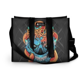 Сумка-шоппер 3D с принтом Bring Me the Horizon в Ухте, 100% полиэстер | застегивается на металлическую кнопку; внутренний карман застегивается на молнию. Стенки укреплены специальным мягким материалом, чтобы защитить содержимое от несильных ударов
 | bmth | metal | music | official | rca records label | rock | sempiternal | video | британская | группа | дэткор | поп | рок