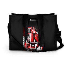 Сумка-шоппер 3D с принтом Американская история ужасов в Ухте, 100% полиэстер | застегивается на металлическую кнопку; внутренний карман застегивается на молнию. Стенки укреплены специальным мягким материалом, чтобы защитить содержимое от несильных ударов
 | 