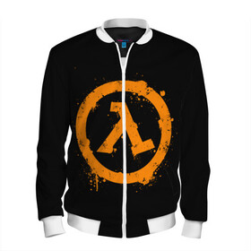 Мужской бомбер 3D с принтом HALF-LIFE | ХАЛФ-ЛАЙФ (Z) в Ухте, 100% полиэстер | застегивается на молнию, по бокам два кармана без застежек, по низу бомбера и на воротнике - эластичная резинка | aperture laboratories | black mesa | gordon freeman | half life | half life 3 | valve | блэк меса | вэлв | гордон фриман | халф лайф