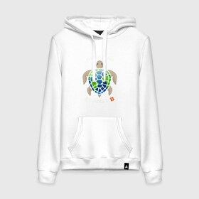 Женская толстовка с принтом Theres no planet B в Ухте, френч-терри, мягкий теплый начес внутри (100% хлопок) | карман-кенгуру, эластичные манжеты и нижняя кромка, капюшон с подкладом и шнурком | save the planet | земля | планета | черепаха | экология