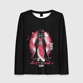 Женский лонгслив 3D с принтом KIMETSU NO YAIBA в Ухте, 100% полиэстер | длинные рукава, круглый вырез горловины, полуприлегающий силуэт | demon slayer | kimetsu no yaiba | nezuko | shinobu | slayer | tanjiro | zenitsu | гию томиока | зенитцу | иноске хашибира | клинок рассекающий демонов | незуко | танджиро | шинобу кочо