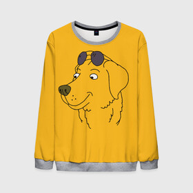 Мужской свитшот 3D с принтом Mr. Peanutbutter в Ухте, 100% полиэстер с мягким внутренним слоем | круглый вырез горловины, мягкая резинка на манжетах и поясе, свободная посадка по фигуре | bojack horseman | mr. peanutbutter | конь боджек | мистер арахисовое масло | мистер подхвост