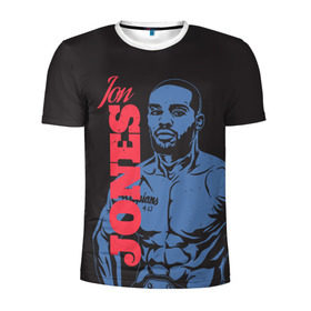 Мужская футболка 3D спортивная с принтом Jon Jones в Ухте, 100% полиэстер с улучшенными характеристиками | приталенный силуэт, круглая горловина, широкие плечи, сужается к линии бедра | bones jones | jon bones jones | jon jones | jonny bones | jonnybones | mma | ufc | джон джонс | мма