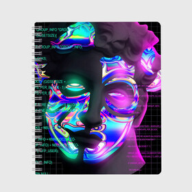 Тетрадь с принтом Chrome Effect в Ухте, 100% бумага | 48 листов, плотность листов — 60 г/м2, плотность картонной обложки — 250 г/м2. Листы скреплены сбоку удобной пружинной спиралью. Уголки страниц и обложки скругленные. Цвет линий — светло-серый
 | art | colorful | digital | gradient | vaporwave | арт | вапорвейв | градиент | искусство | скульптура | современный | цифровой