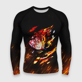 Мужской рашгард 3D с принтом Burning Kamado в Ухте,  |  | demon slayer | kimetsu no yaiba | nezuko | shinobu | slayer | tanjiro | zenitsu | гию томиока | зенитцу | иноске хашибира | клинок рассекающий демонов | незуко | танджиро | шинобу кочо