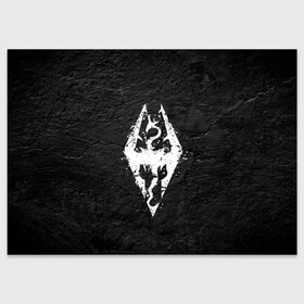 Поздравительная открытка с принтом THE ELDER SCROLLS в Ухте, 100% бумага | плотность бумаги 280 г/м2, матовая, на обратной стороне линовка и место для марки
 | dovahkiin | dragonborn | fus ro dah | rpg | skyrim | tes | tes skyrim | the elder scrolls | the elder scrolls skyrim | докавин | рпг | скайрим