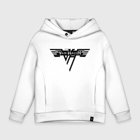 Детское худи Oversize хлопок с принтом Van Halen Logo | Ван Хален (Z) в Ухте, френч-терри — 70% хлопок, 30% полиэстер. Мягкий теплый начес внутри —100% хлопок | боковые карманы, эластичные манжеты и нижняя кромка, капюшон на магнитной кнопке | Тематика изображения на принте: lee roth | van halen | vh | алекс ван хален | вольфганг ван хален | глэм метал | дэвид ли рот | хард рок | хеви метал | эдди ван хален