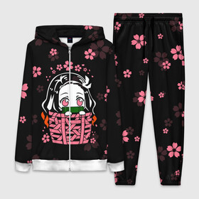 Женский костюм 3D с принтом Надзуко Камадо в цветах в Ухте,  |  | demon slayer | kimetsu no yaiba | nezuko | shinobu | slayer | tanjiro | zenitsu | гию томиока | зенитцу | иноске хашибира | клинок рассекающий демонов | незуко | танджиро | шинобу кочо