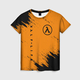 Женская футболка 3D с принтом HALF-LIFE в Ухте, 100% полиэфир ( синтетическое хлопкоподобное полотно) | прямой крой, круглый вырез горловины, длина до линии бедер | aperture laboratories | black mesa | gordon freeman | half life | half life 3 | valve | блэк меса | вэлв | гордон фриман | халф лайф
