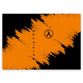 Поздравительная открытка с принтом HALF-LIFE в Ухте, 100% бумага | плотность бумаги 280 г/м2, матовая, на обратной стороне линовка и место для марки
 | Тематика изображения на принте: aperture laboratories | black mesa | gordon freeman | half life | half life 3 | valve | блэк меса | вэлв | гордон фриман | халф лайф