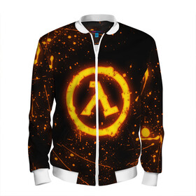 Мужской бомбер 3D с принтом HALF-LIFE в Ухте, 100% полиэстер | застегивается на молнию, по бокам два кармана без застежек, по низу бомбера и на воротнике - эластичная резинка | aperture laboratories | black mesa | gordon freeman | half life | half life 3 | valve | блэк меса | вэлв | гордон фриман | халф лайф