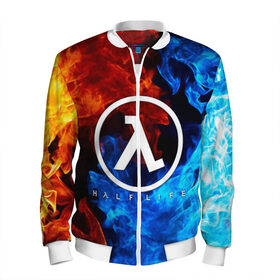 Мужской бомбер 3D с принтом HALF-LIFE в Ухте, 100% полиэстер | застегивается на молнию, по бокам два кармана без застежек, по низу бомбера и на воротнике - эластичная резинка | aperture laboratories | black mesa | gordon freeman | half life | half life 3 | valve | блэк меса | вэлв | гордон фриман | халф лайф