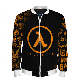 Мужской бомбер 3D с принтом HALF - LIFE в Ухте, 100% полиэстер | застегивается на молнию, по бокам два кармана без застежек, по низу бомбера и на воротнике - эластичная резинка | aperture laboratories | black mesa | gordon freeman | half life | half life 3 | valve | блэк меса | вэлв | гордон фриман | халф лайф