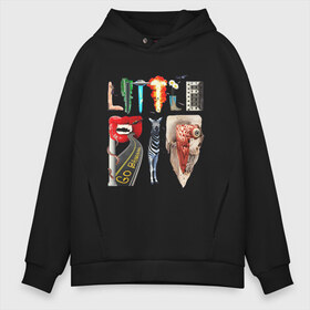 Мужское худи Oversize хлопок с принтом LITTLE BIG в Ухте, френч-терри — 70% хлопок, 30% полиэстер. Мягкий теплый начес внутри —100% хлопок | боковые карманы, эластичные манжеты и нижняя кромка, капюшон на магнитной кнопке | little big | music | rock | евровидение | ильич | литл биг | музыка | прусикин | рок